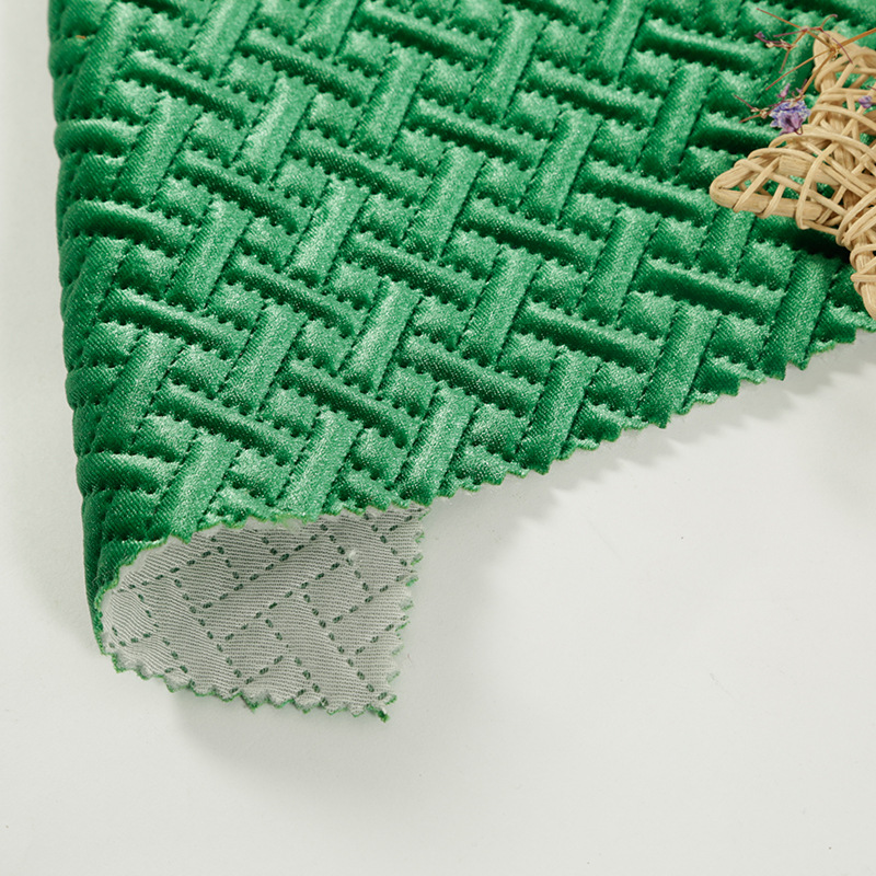 鞋帽靠垫丝绒方形格超声波压花面料 手袋衣棉袄高周波压棉