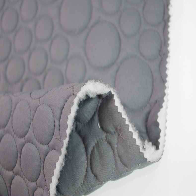 绣花面料 渐变圆形双面绗缝绗绣布加工 电脑绣花棉服羽绒服面料