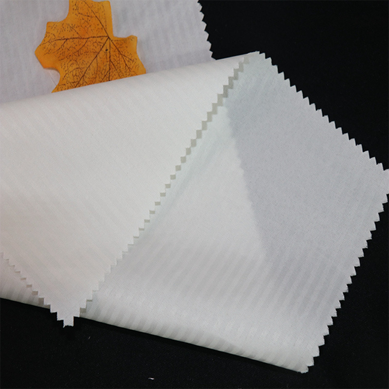 全涤条纹春亚纺口袋布100D染色包边布口袋面料童装布料亲肤舒适