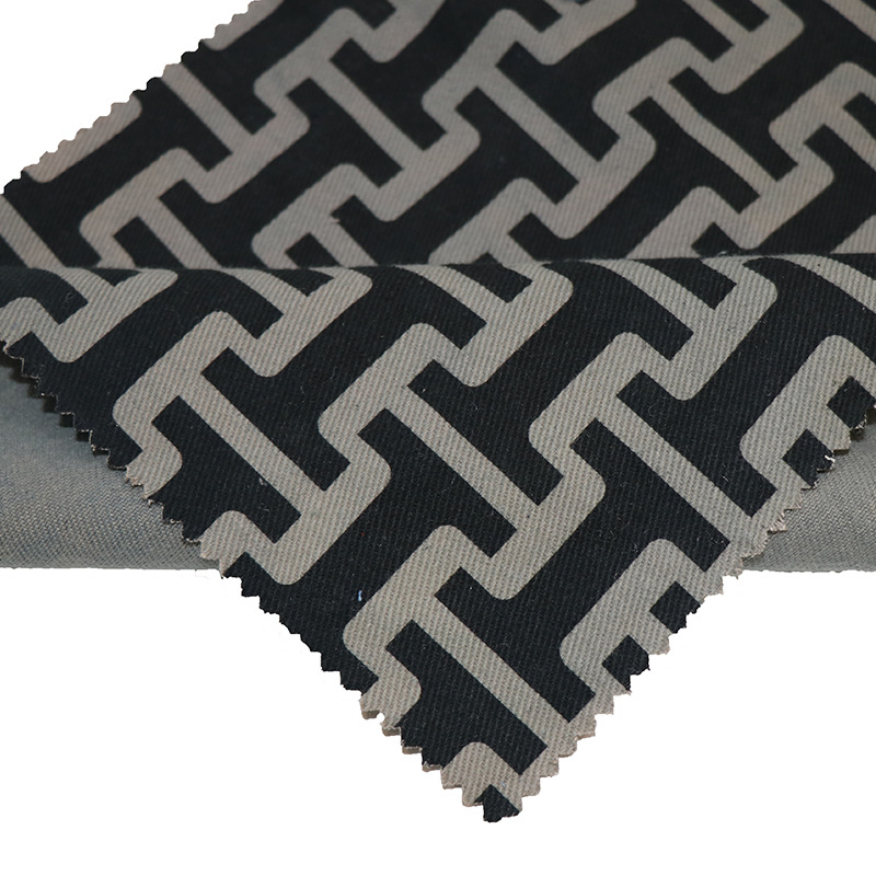 杠铃几何图案全棉数码印花布料功能性箱包内衬印花面料批发复古风