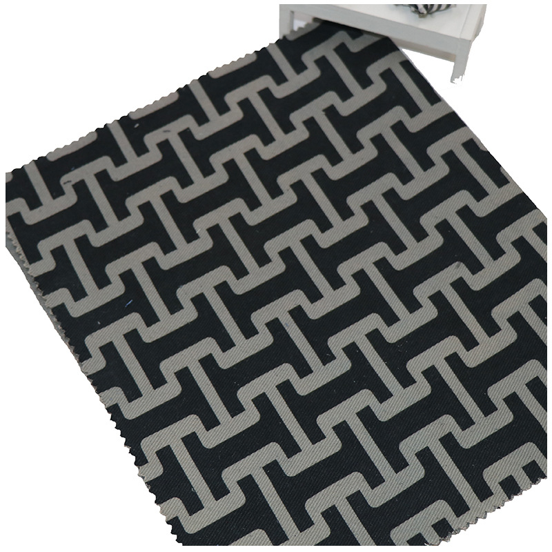 杠铃几何图案全棉数码印花布料功能性箱包内衬印花面料批发复古风