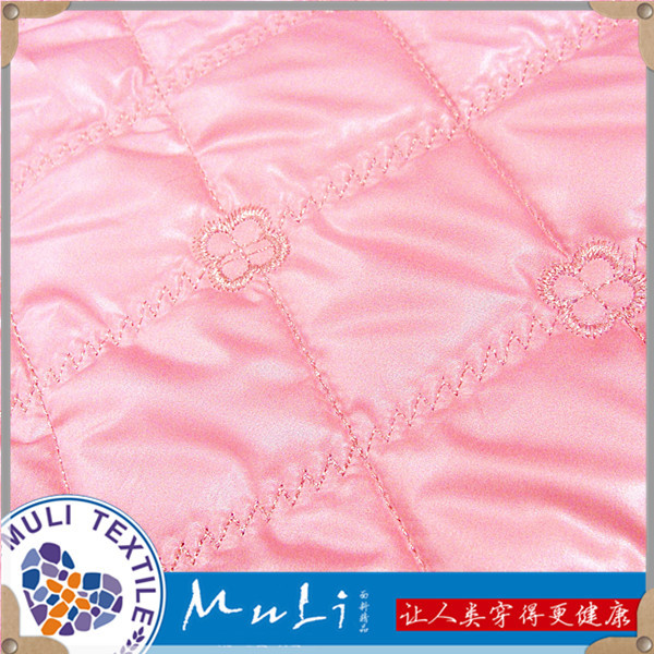 定制绗绣花型弹力绣泡泡云朵包绗缝面料秋冬棉鞋箱包棉服