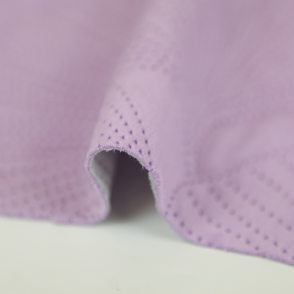 紫色丽丝绒涤纶布 银杏叶超声波压花面料 秋冬靠垫抱枕面料 厂家