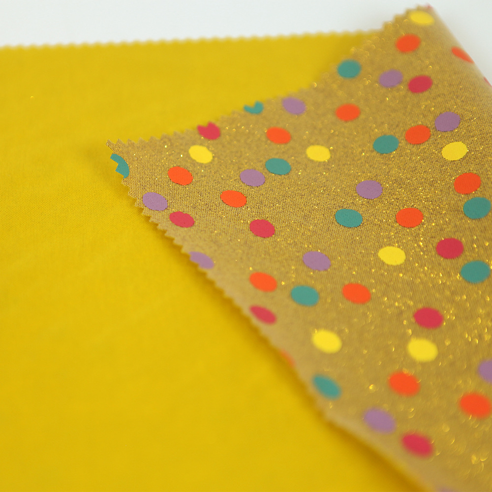 圆点印花网布 洒金烫金复合面料 秋冬时装箱包面料 厂家直供