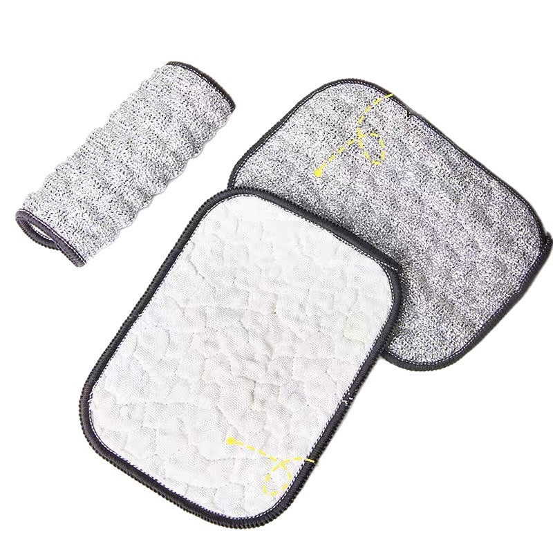 定制洗碗布绗棉钢丝洗碗布反面气泡网布绗绣绗缝加工棉纱洗碗面料