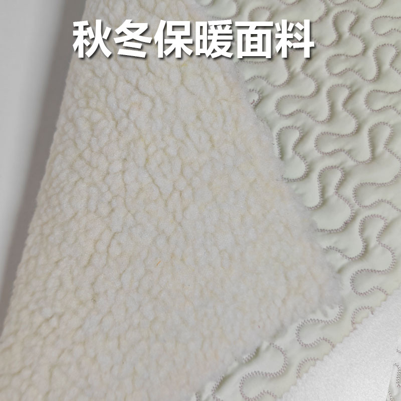 不规则绗缝夹棉面料摇粒绒复合冬季保暖布宠物用品棉服包包绣花布
