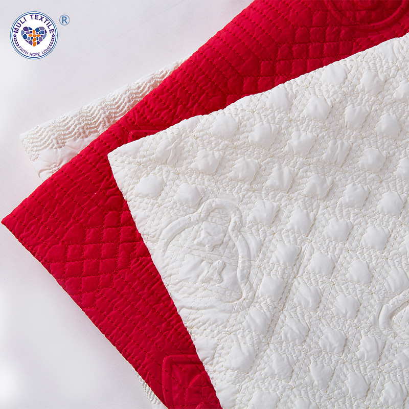 新款尼丝纺压褶压皱压花起泡绗棉布料棉衣羽绒服面料现货批发