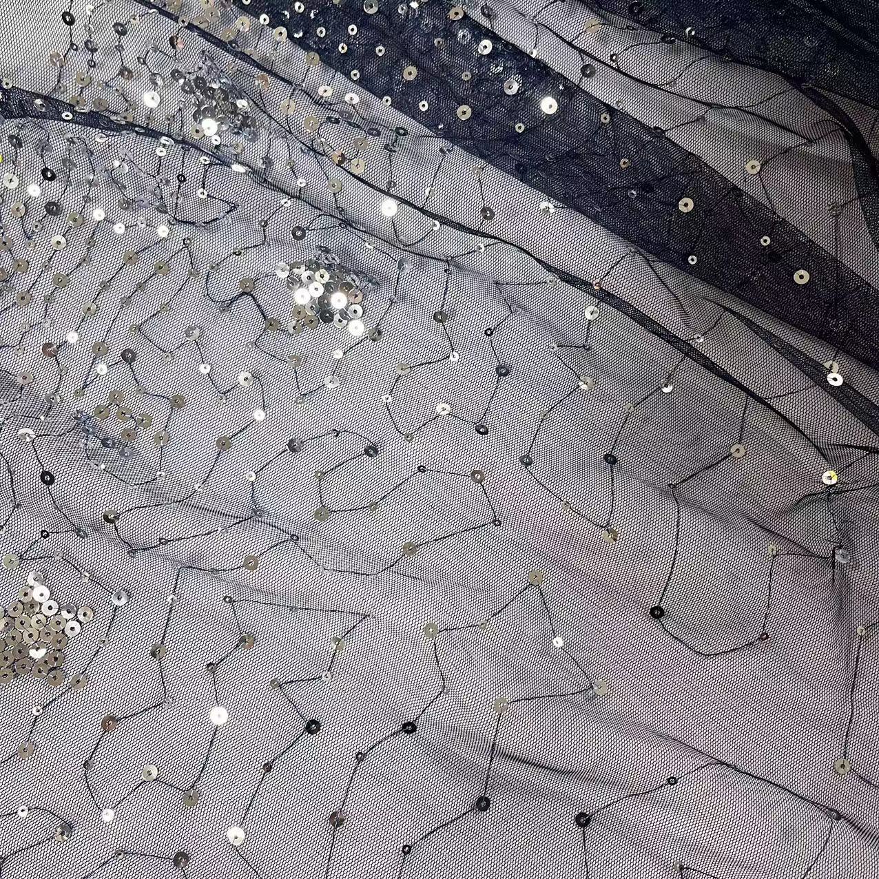 蝴蝶纱网布网红ins背景布亮片网眼蕾丝软纱网布礼服连衣裙童装面