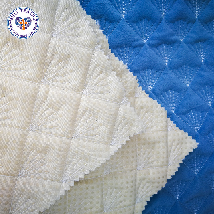 自有工厂 格子扇形荷兰绒夹棉绗缝面料 汽车坐垫沙发垫绗绣布料