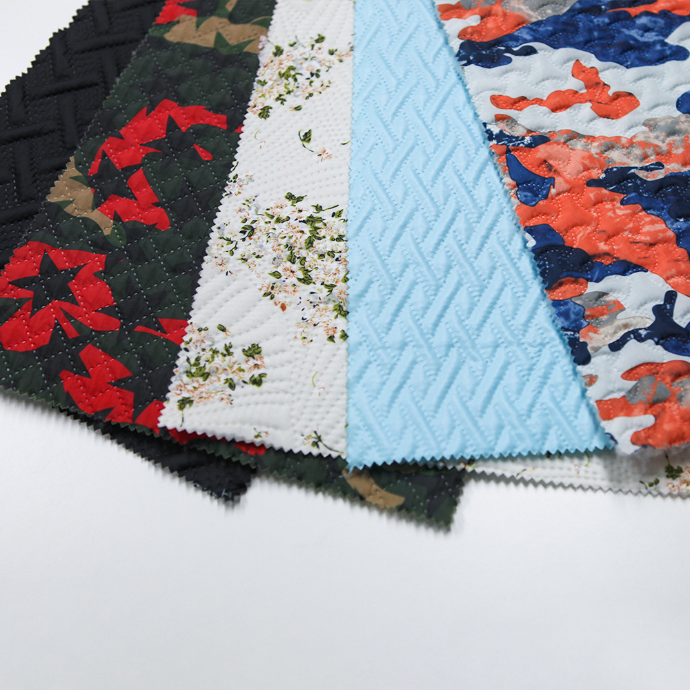 X形超声波高周波压花 全涤纶高频压棉面料 羽绒服棉服面料