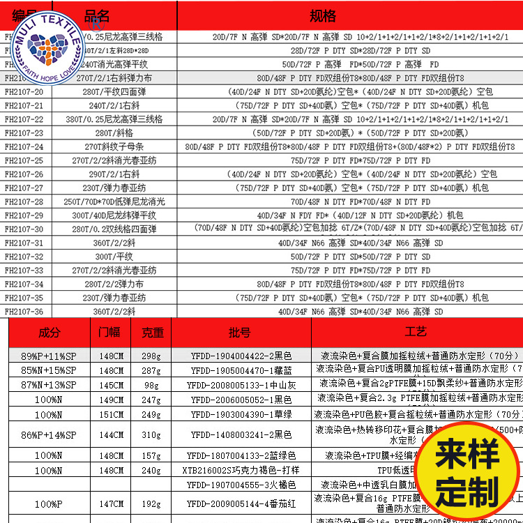 压花防水230T 弹力春亚纺 复合面料 透气膜加摇粒绒 软壳户外面料