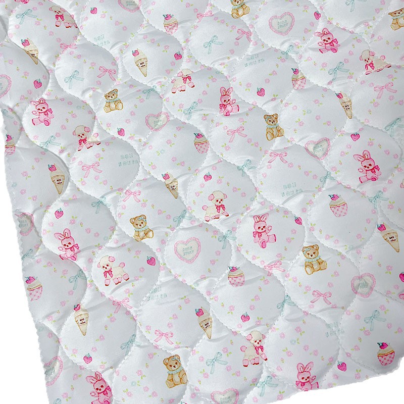 定制数码印花绗缝夹棉包面料北极绒复合保暖秋冬棉服布宠物用品