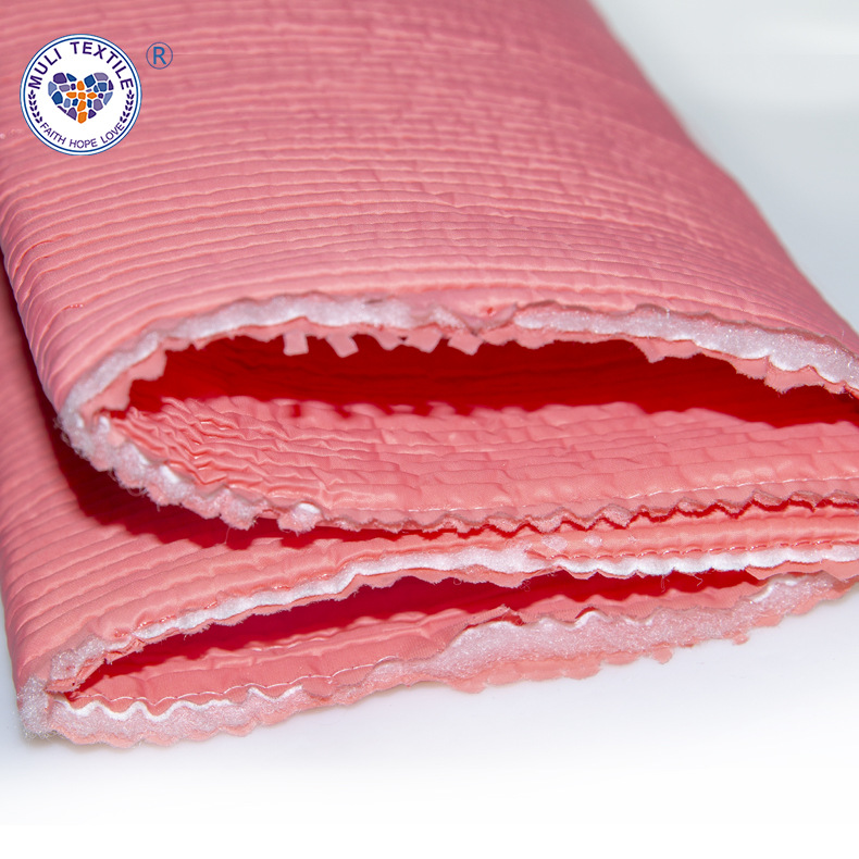 袖口领口弹力密横条密直条面料绗绣绗缝电脑绣花加工布批发