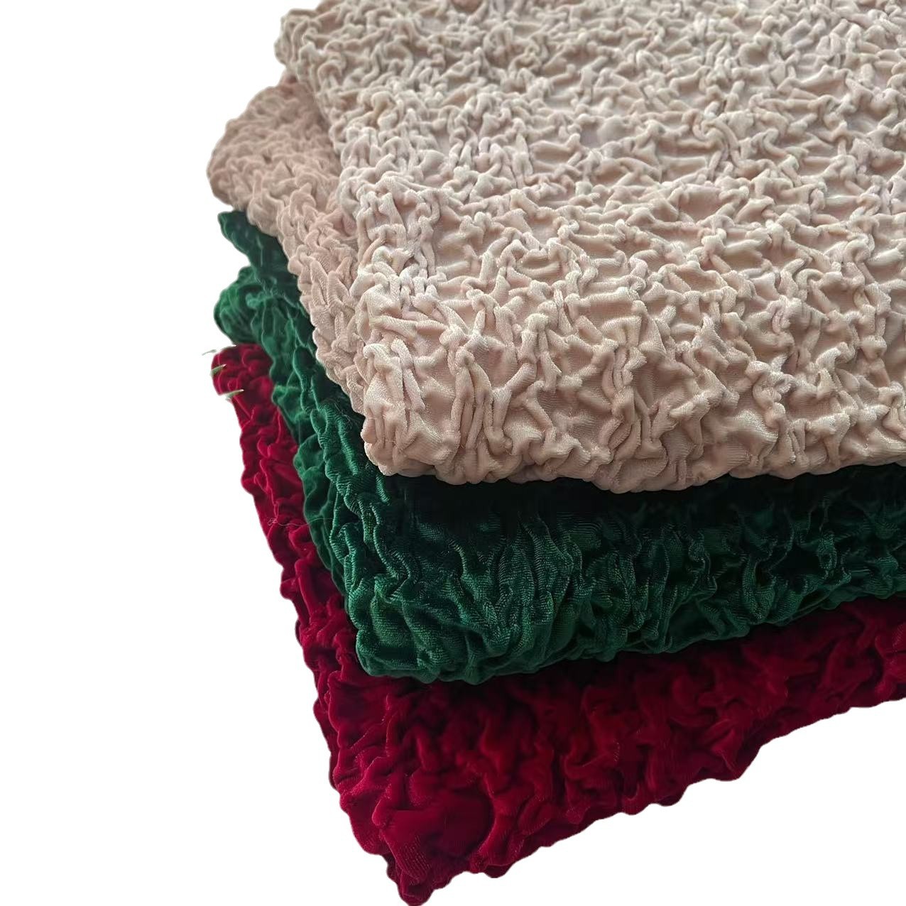 丝绒布单层布弹力绗缝工艺球装饰布舞台布置氛围春秋连衣裙面料