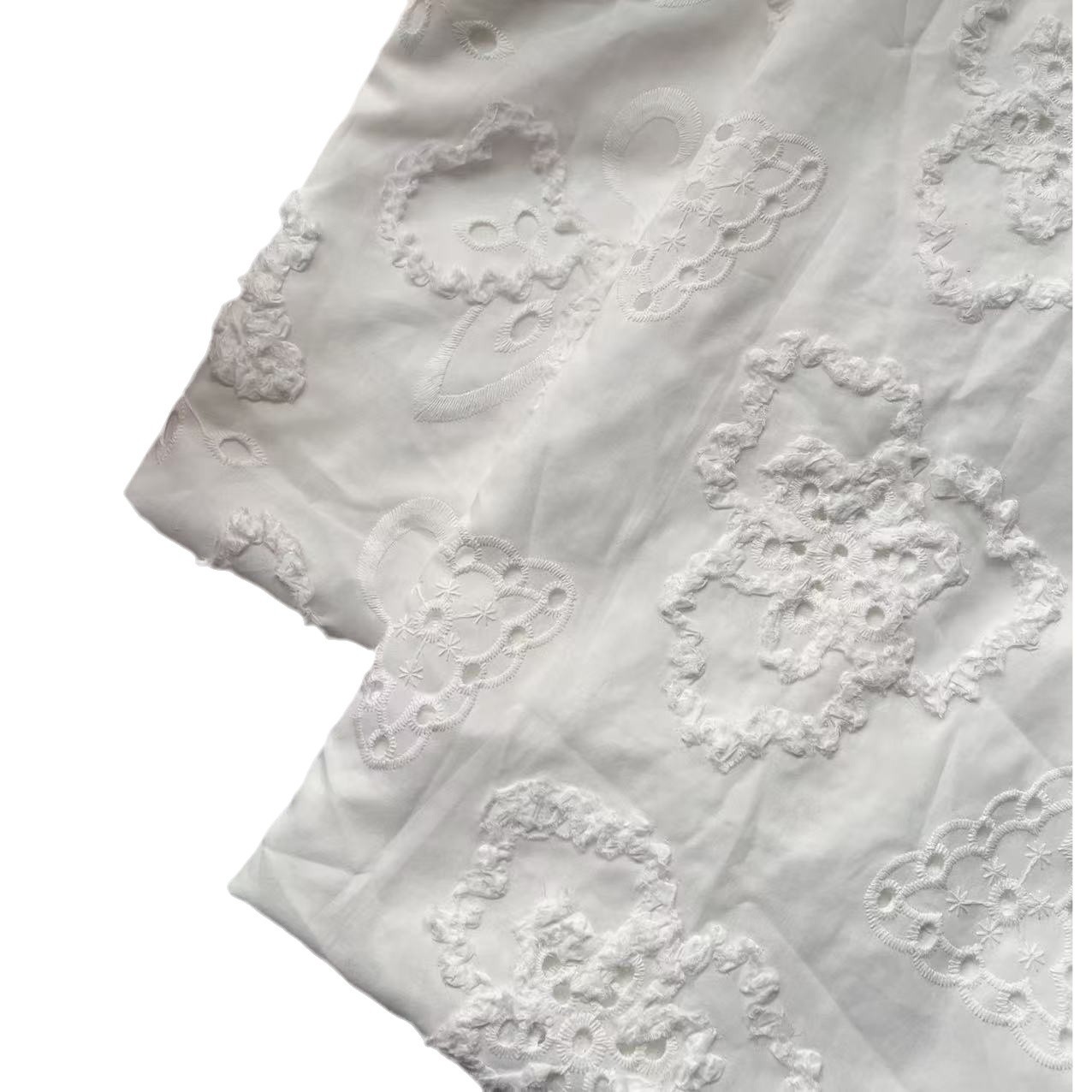 定制盘带绣绳绣立体镂空连衣裙设计师刺绣面料肌理时装布料家纺