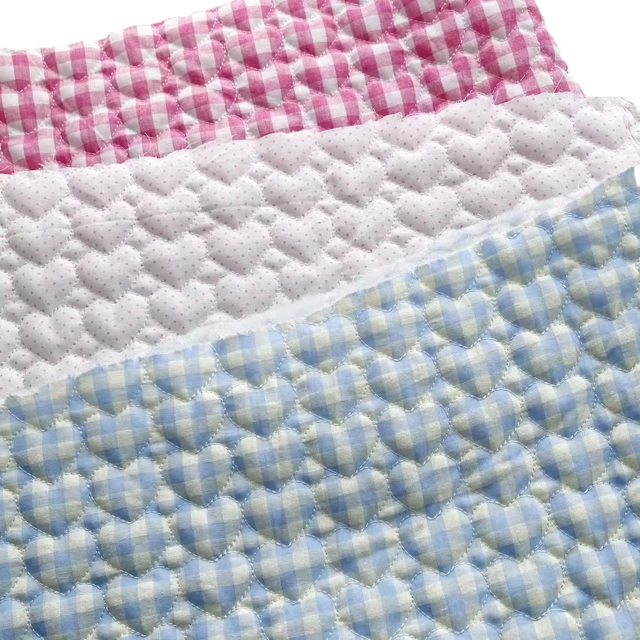 定制绗缝夹棉包面料绗棉布料印花绣花布涤棉面布服装家纺宠物用品