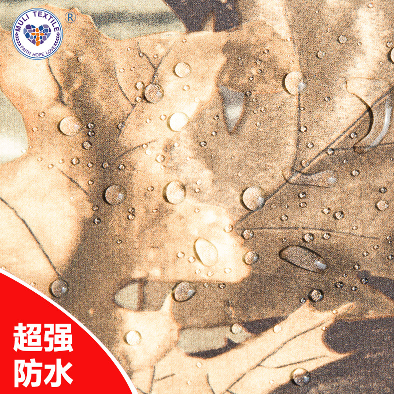 涤纶斜纹摇粒绒布TPU复合面料仿生迷彩印花布工装防水复合