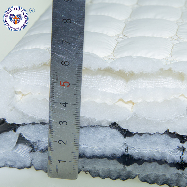 尼丝纺夹棉羽绒服棉服箱包布料加工定制格子绗绣绗缝面料批发