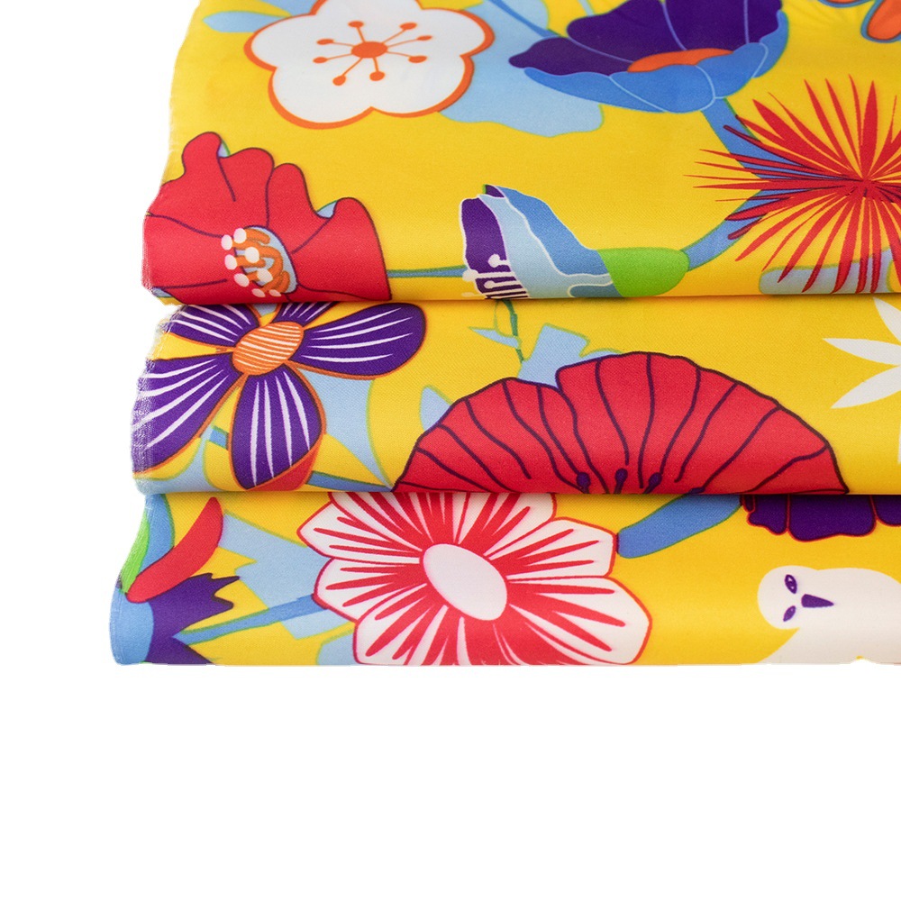 RPET印花面料 50D全涤平纹印花布 春夏季连衣裙时装面料