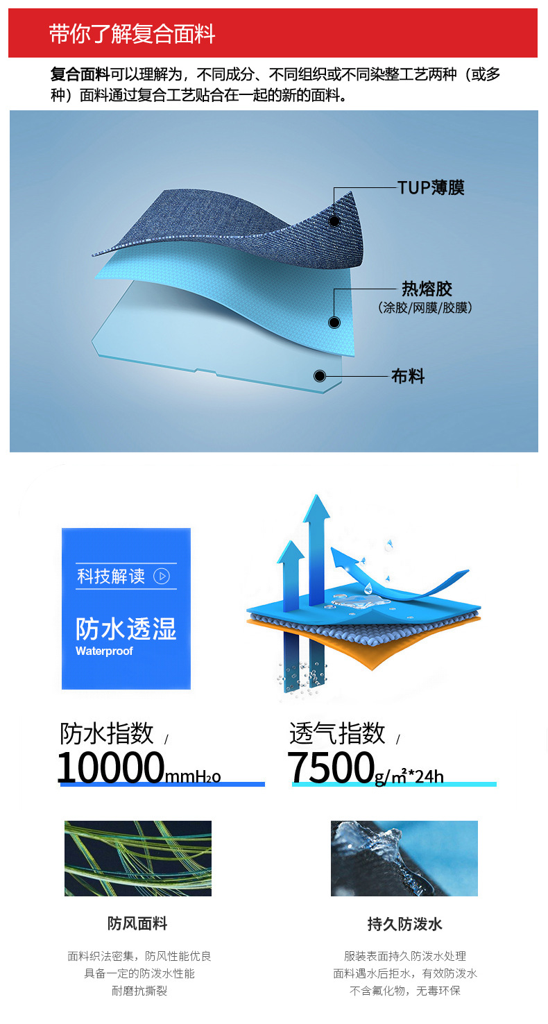 红色春亚纺复合针织布