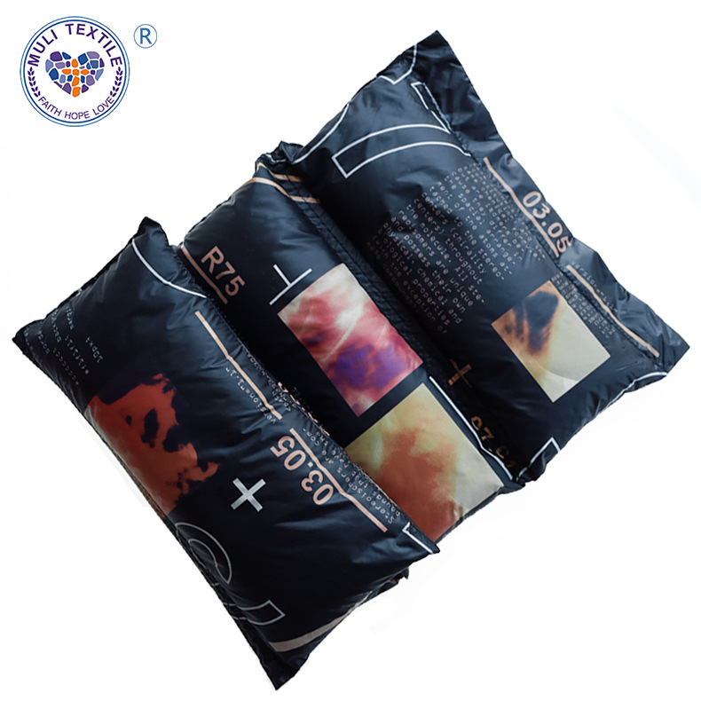 黑底风印花 羽绒服棉服面料 尼龙冷转移数码印花工厂清仓
