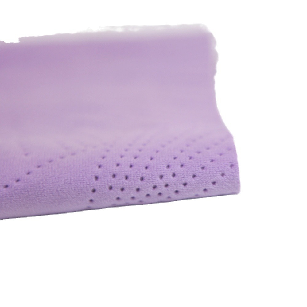 紫色丽丝绒涤纶布 银杏叶超声波压花面料 秋冬靠垫抱枕面料 厂家