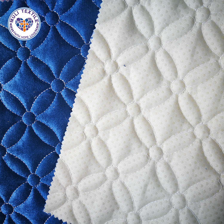 自有工厂 荷兰绒 铜钱刺绣 绗缝 滴塑防滑 沙发垫布料批发