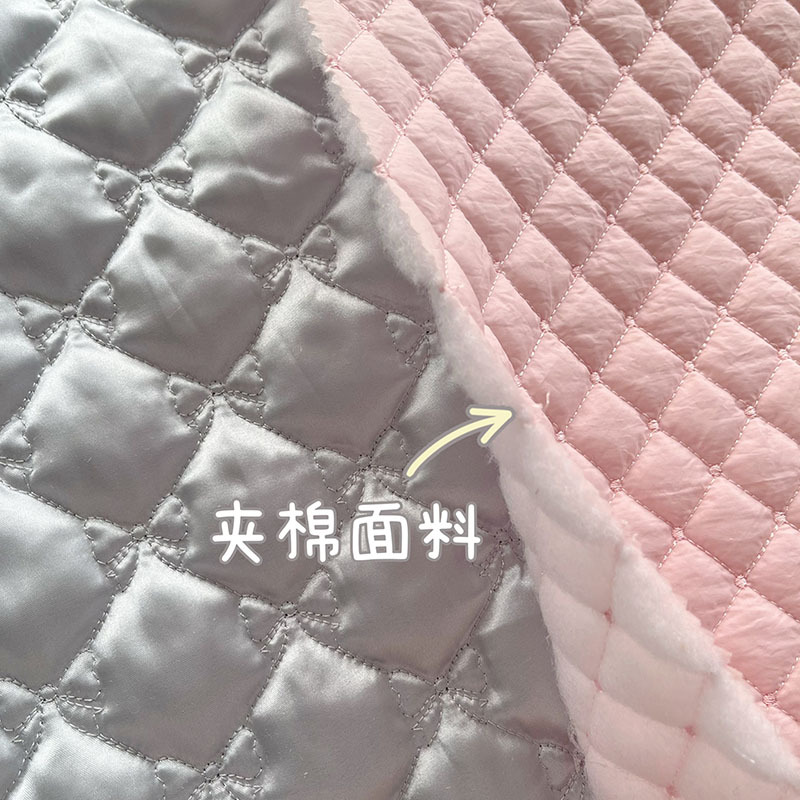 定制绗棉花型绗缝夹棉包面料衍缝绣花布刺绣服装包包diy设计布